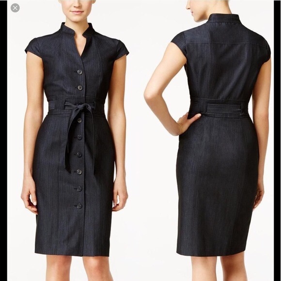 Calvin Klein sheath button down tie from dress - Picture 4 of 4